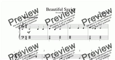 Beautiful Savior Crusader S Hymn For Easy Piano Sheet Music PDF