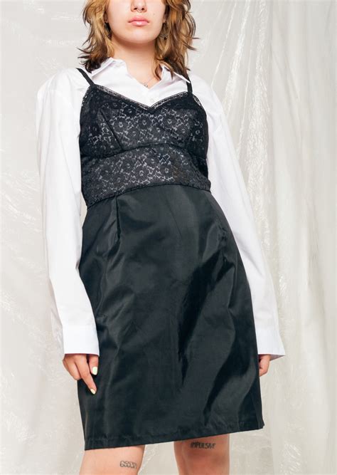 Vintage Slip Dress 50s Lace Lingerie Party Mini In Black Pop Sick Vintage