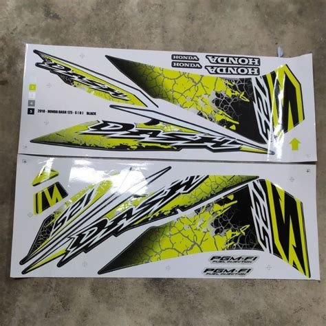 Stiker Sticker Body Stripe Cover Set 6 Honda Wave Dash125 Dash125S