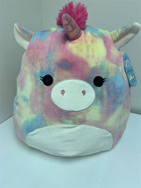 Kellytoy Squishmallows Esmeralda Tie Dye Rainbow Spring Unicorn 16in Plush For Sale Online Ebay