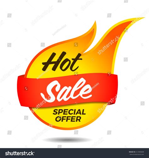 Hot Sale Vector Flaming Label Sticker Stock Vector Royalty Free