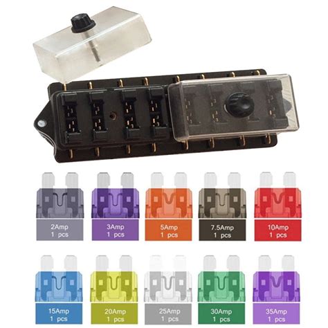 Fuse Box Holder Auto Fuse Block Car Fuse Replacement 8 Way Car Fuse Block Loudspeaker 8 Way Fuse