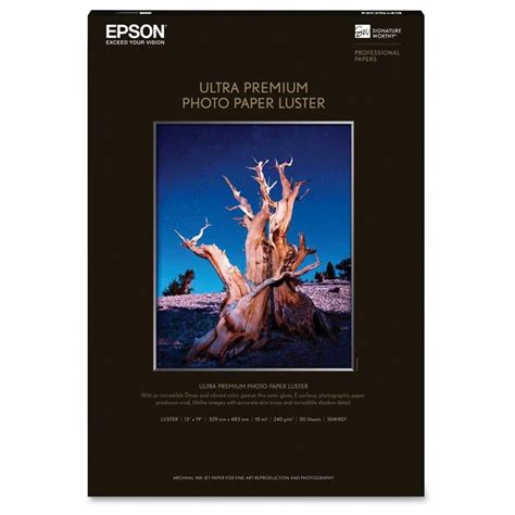 Epson Photo Paper 50 Sheet 13 X 19 Premium Lustersuplphoto Paper