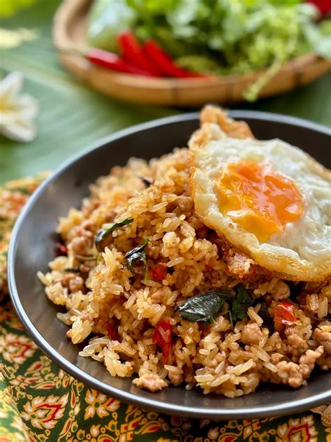 Khao Pad Krapow Recipe Holy Basil Fried Rice Hungry In Thailand