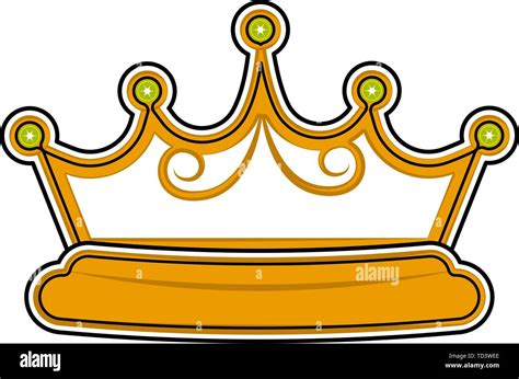 Isolated Golden Crown Icon Cartoon Style Vector Stock Vector Image