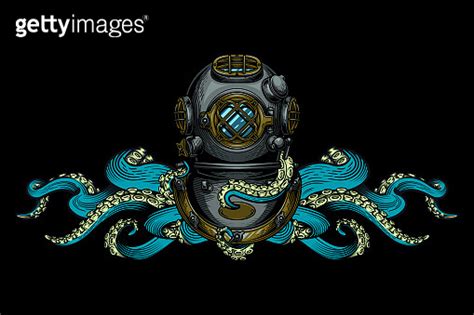 Vintage Diving Helmet With Tentacles 이미지 1333230573 게티이미지뱅크