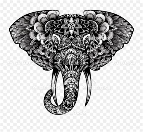 Tribal Elephant Png - Tribal Elephant Head Tattoo, Transparent Png - vhv