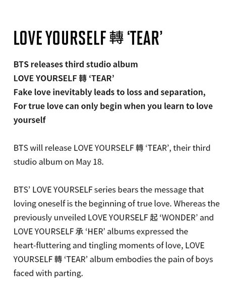 Bts Love Yourself 轉 Tear