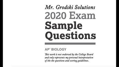 Ap Biology Practice Exam Scoring Guide And Grading Worksheet Youtube