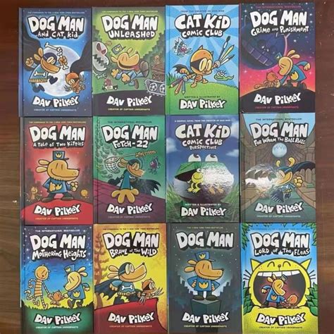 Dog man comic book hardcover Books set of 1-13 by Dav Pilkey for 6 ...