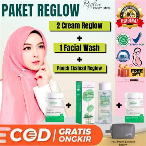 Jual Reglow Custom Double Cream Paket Cream Facial Wash Paket