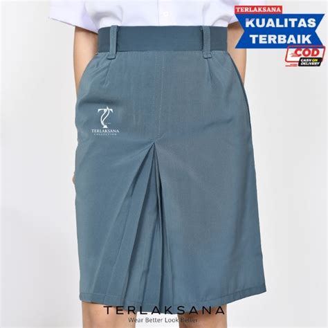 Jual Rok Sma Pendek Rok Sekolah Pendek Span Belah 1 Bahan Licin High