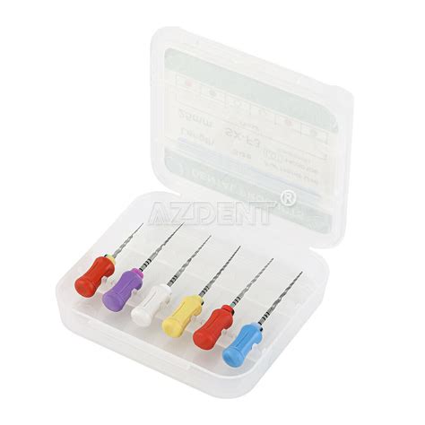 6Pcs AZDENT Limas de uso manual NiTi súper rotativas de endodoncia