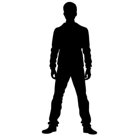 Un Hombre De Pie Pose Silueta Vectorial Vector Premium