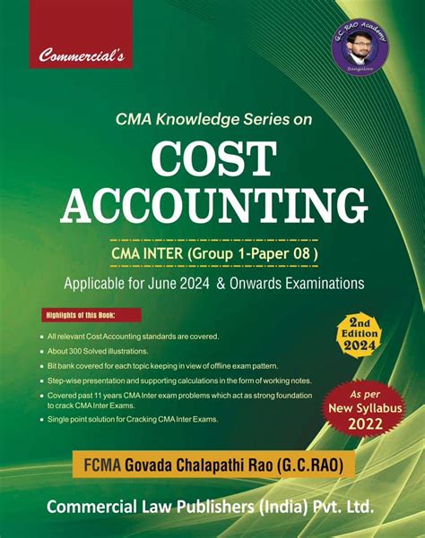 Cost Accounting By CMA G C Rao For June 2024 Exam