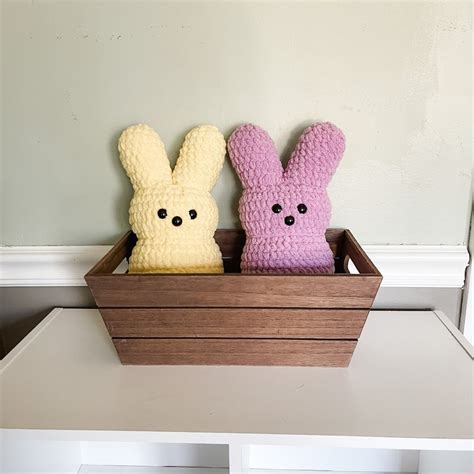 Marshmallow Bunny Crochet Pattern Peep Fluffy Plush Stuffy Etsy