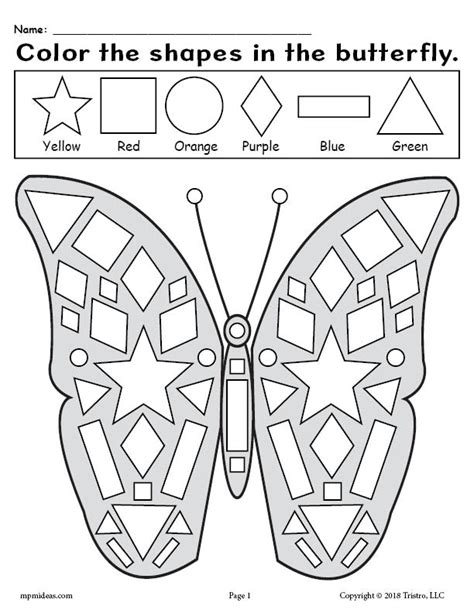 FREE Printable Butterfly Shapes Coloring Pages! – SupplyMe