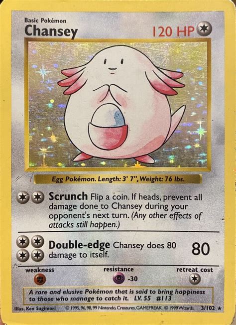 Pokémon TCG Chansey Base Set Shadowless 3 102 Holo Rare eBay