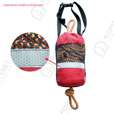 8mm Polypropylene Sheath And Hmpe Core Rope Throw Bag For Water Rescue