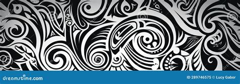 Amazing Black and White Maori Pattern Stock Illustration - Illustration of traditional, colored ...