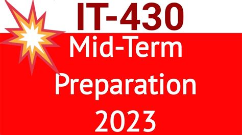 IT 430 Mid Term Preparation 2023 It430 Mid Term Preparation 2023