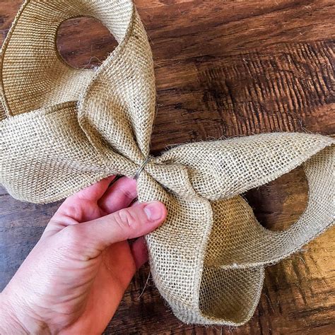 How To Make A Burlap Bow The Easiest Bow Hack Burlap Bow Tutorial