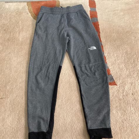 North Face Grey And Black Tracksuit Bottoms Small Depop