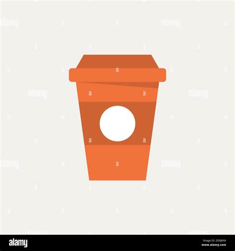 Disposable Coffee Cup Icon Flat Design Style Takeaway Paper Coffee