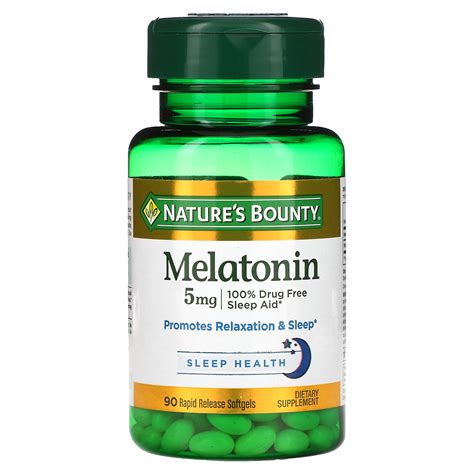 Nature S Bounty Melatonin 5 Mg 90 Rapid Release Softgels