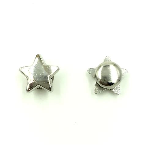 500 Sets Fashion Punk Star Spike Rivets Studs Spots Silver Tone Crafts