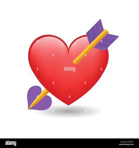 Heart And Arrow Emoji Icon Object Symbol Gradient Vector Art Design