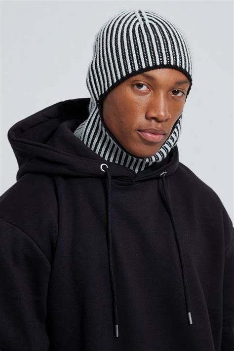 Mens Contrast Rib Knitted Balaclava Boohoo Uk