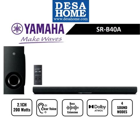 YAMAHA SR B40A 200 WATTS 2 1 CHANNEL DOLBY ATMOS SOUNDBAR SRB40A Lazada