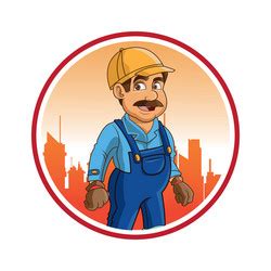 Plumbing Service Plumber Cartoon Design Royalty Free Vector