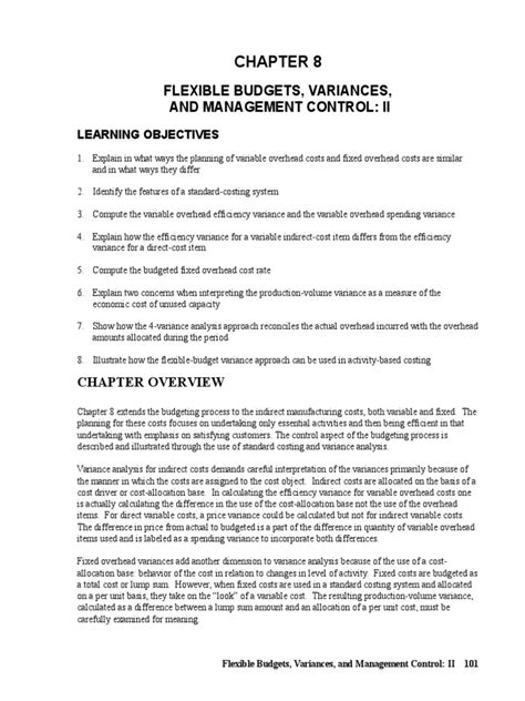 Flexible Budgets Variances And Management Control Ii Learning