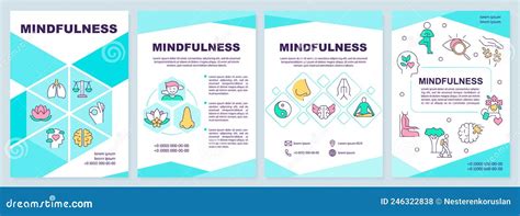 Mindfulness Turquoise Brochure Template Stock Vector Illustration Of Concept Leaflet 246322838