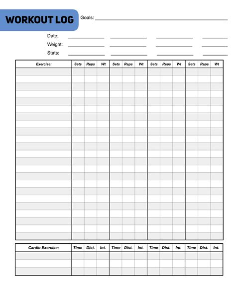 Workout Charts 10 Free Pdf Printables Printablee