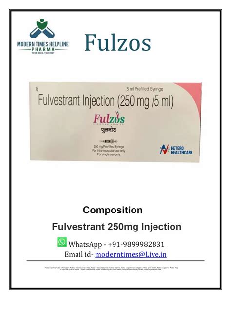 Fulzos Mg Injection At Rs Piece Faslodex In New Delhi Id