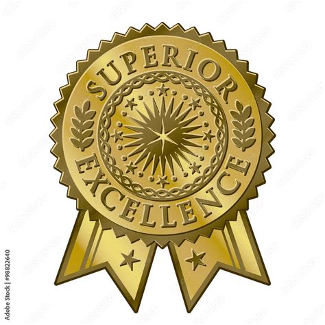 Gold Certificate Award Seal Superior Excellent Achievement Stock Vector Adobe Stock