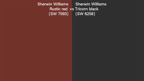 Sherwin Williams Rustic Red Vs Tricorn Black Side By Side Comparison