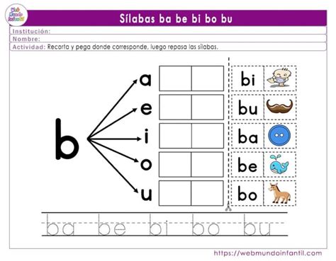 Ejercicios Para Aprender Las S Labas Ba Be Bi Bo Bu Para Ni Os