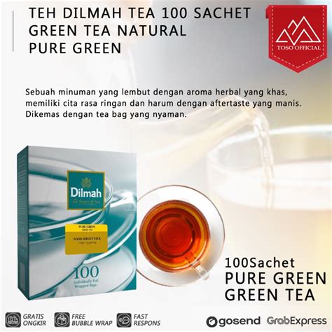 Jual Teh Dilmah Tea 100 Sachet Green Tea Natural Pure Green Shopee