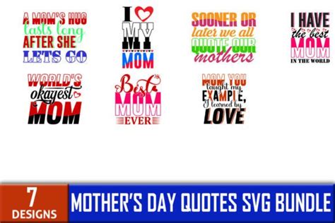 Mothers Day Quotes Svg Designs Bundle Graphic By Mofijul2022