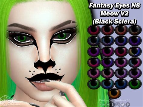 Pinkycustomworlds Fantasy Eyes N8 Meow V2 Black Sclera Facepaint