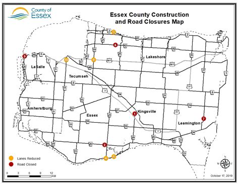 Essex County Construction and Road Closures: October 17, 2019 - County ...