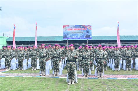 YONMARHANLAN III MENGIKUTI UPACARA HUT MARINIR YANG KE 77 SECARA VIRTUAL