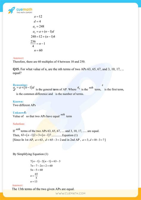 NCERT Solutions Class 10 Maths Chapter 5 Arithmetic Progressions Free PDF