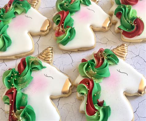 Christmas Unicorn Sugar Cookies Christmas Sugar Cookies Decorated