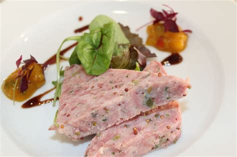 Homemade Ham Hock Terrine Served With Piccallili And Green Leaves Salad Starter By Easy