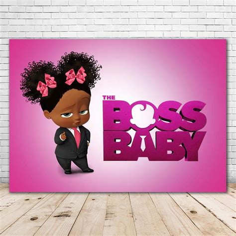 Buy Custom Boss Baby Backdrop African American Baby Shower 7x5 Black ...